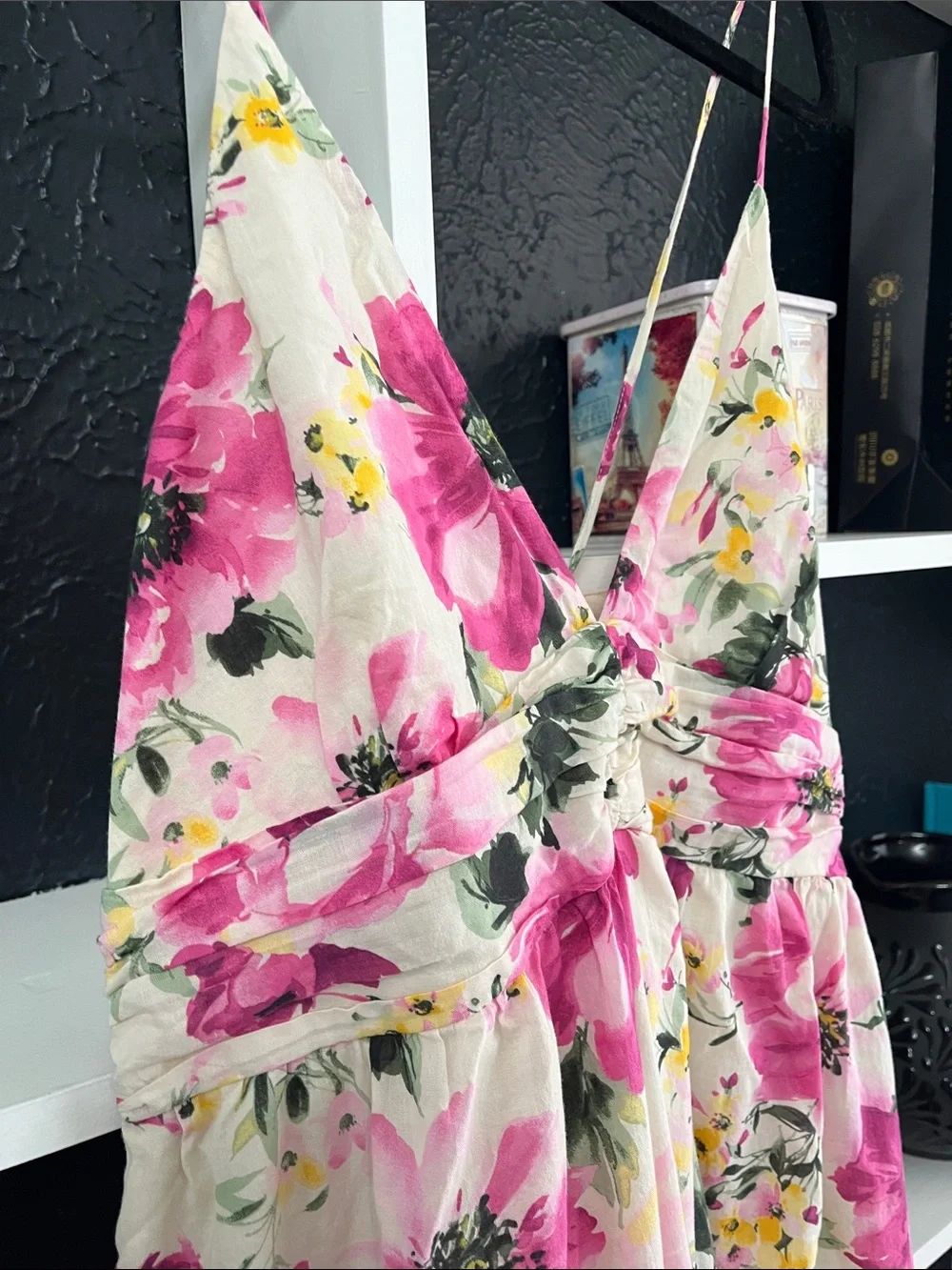 Abercrombie & Fitch Floral Maxi Dress in Pink and Cream LT
